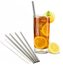 Inox szívószálkészlet 4+1 darab 23cm (8mm)