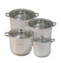 Rozsdamentes fazék készlet 8 részes (7.2 - 9 - 11 - 13.5 L ) Rozsdamentes fazék készlet 8 részes (7.2 - 9 - 11 - 13.5 L )