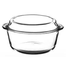 Borcam üveg sütőtál fedővel 3 liter  ( Kerek)