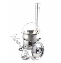 36 cm Rozsdamentes bográcsház +  natúr vas füles szeletsütő: 9 részes