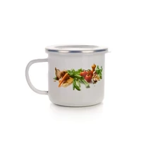 ZÖLDSÉG ZOMÁNCOS BÖGRE+FEDŐ 0.5 LITER