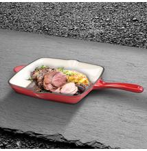 ZOMÁNCOZOTT ÖNTÖTTVAS GRILL SERPENYŐ 26 CM X 26 CM