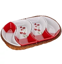 Pipacs tálaló kosárban 4 részes 31cm x 19cm
