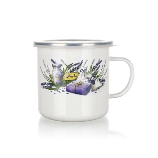 Levendula zománcozott bögre fedővel 1.4liter Levendula zománcozott bögre fedővel 1.4liter