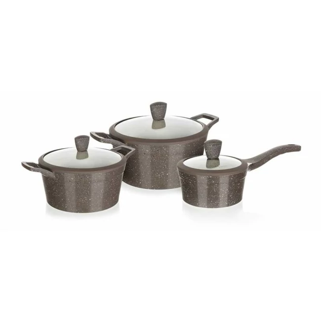 MARRONE MÁRVÁNYBEVONATOS 6 RÉSZES EDÉNYKÉSZLET 1.3 LITER - 2.5 LITER - 4.3 LITER MARRONE MÁRVÁNYBEVONATOS 6 RÉSZES EDÉNYKÉSZLET 1.3 LITER - 2.5 LITER - 4.3 LITER