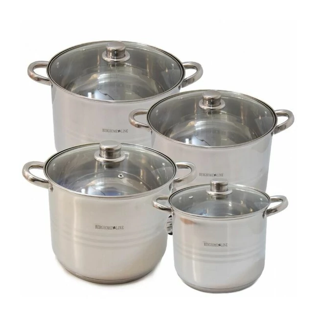 Rozsdamentes fazék készlet 8 részes (7.2 - 9 - 11 - 13.5 L ) Rozsdamentes fazék készlet 8 részes (7.2 - 9 - 11 - 13.5 L )