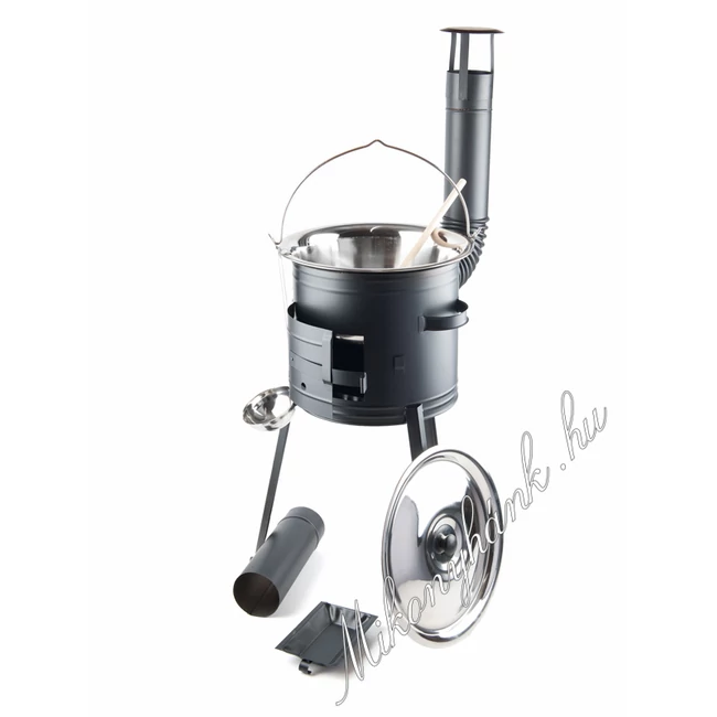 36cm Hosszú lábú bográcsház +  10literes rozsdamentes bogrács 1.2mm  10 részes