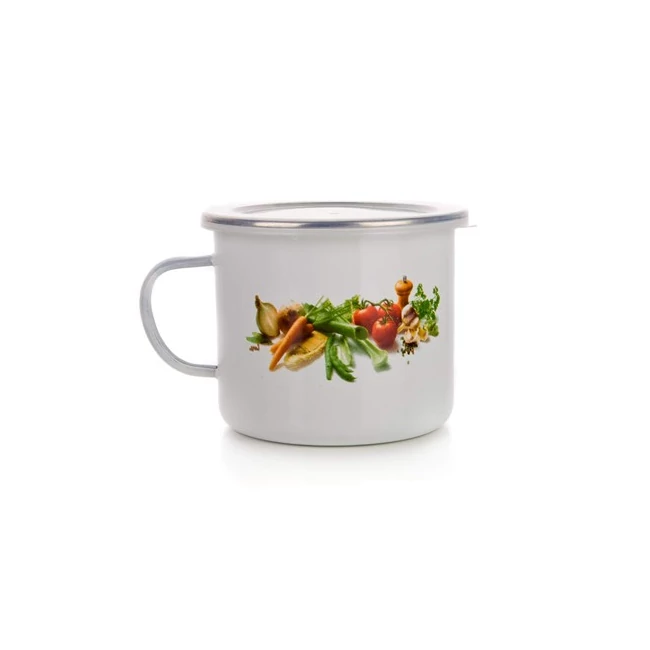 ZÖLDSÉG ZOMÁNCOS BÖGRE+FEDŐ 0.9 LITER