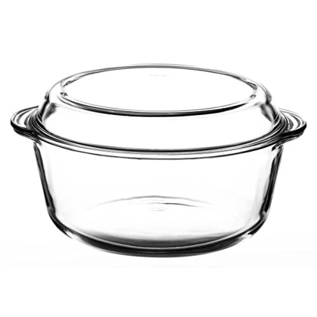 Borcam üveg sütőtál fedővel 3 liter  ( Kerek)