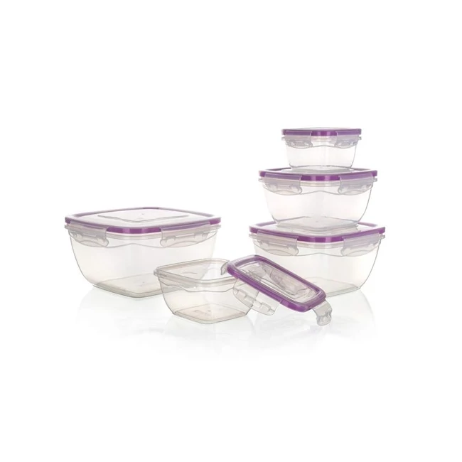 MŰANYAG DOBOZ 5DB, 0,275L 0,5L 0,9L 1,5L, 2,4L LILA