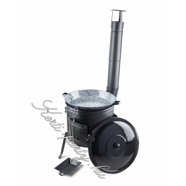 39cm Bográcsház + zománcozott szeletsütő 42cm 9 részes