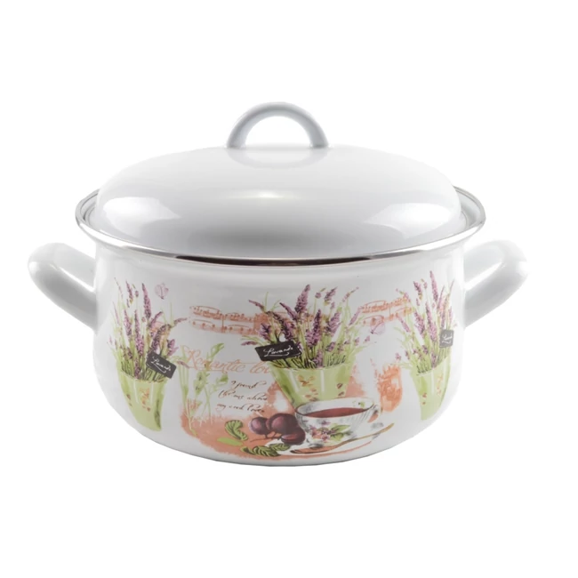 Perfect Home Levendula Zománcozott lábas 20 cm és fedő
