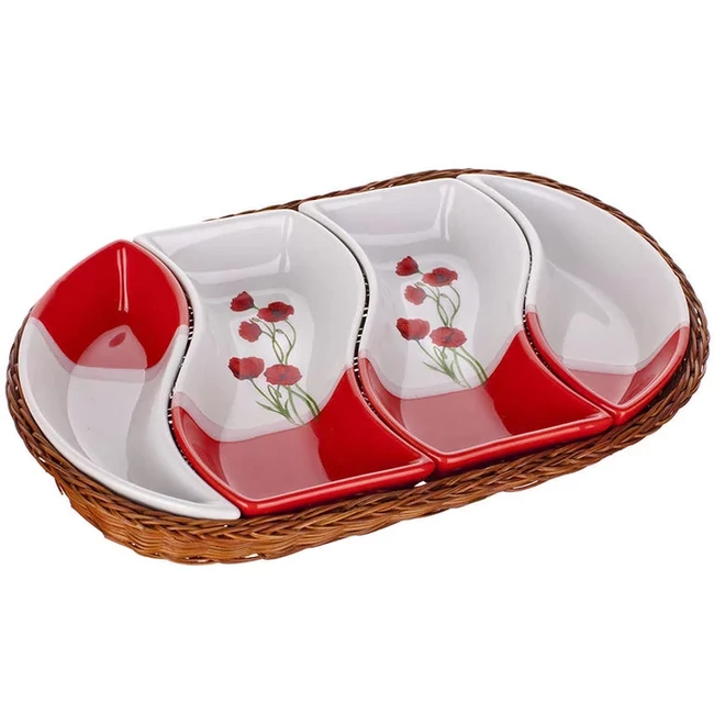 Pipacs tálaló kosárban 4 részes 31cm x 19cm