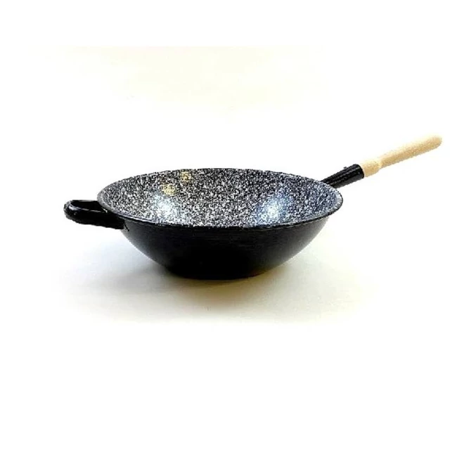 FANYELŰ ZOMÁNCOZOTT WOK SERPENYŐ 31CM FANYELŰ ZOMÁNCOZOTT WOK SERPENYŐ 31CM